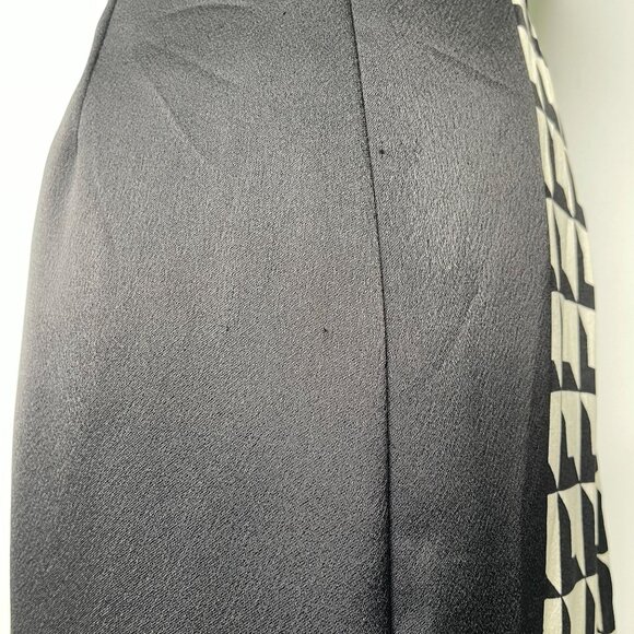 Malene Birger Women's Cream Black Geometric Print Shift Silk Dress Size 34 - Picture 13 of 16